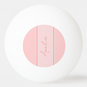 Balle De Ping Pong Nom personnalisé minimal rose pâle
