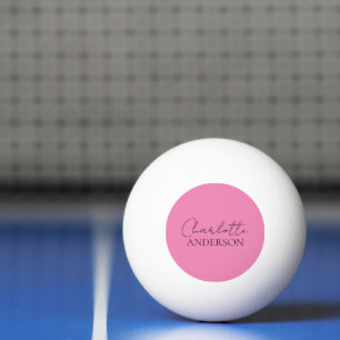 Balle De Ping Pong Nom personnalisé minimaliste élégant rose