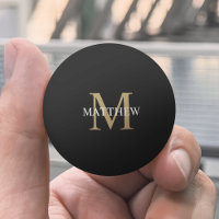 Nom personnalisé Monogramme noir
