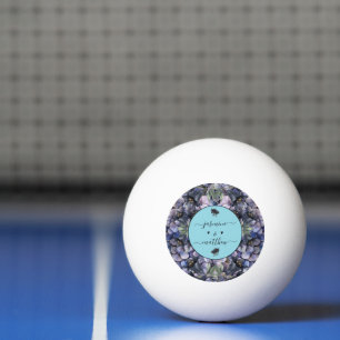Balle De Ping Pong Noms de Couple Floral Noir Classique Mariage