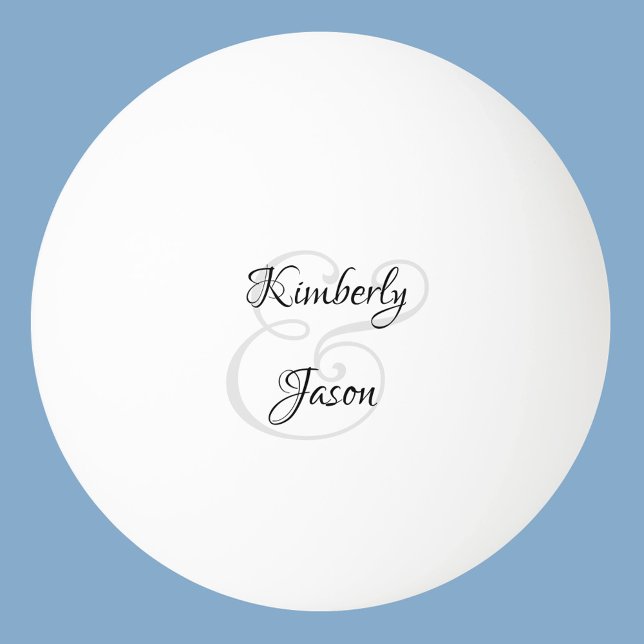 Balle De Ping Pong Noms de lui et d'elle, Noir & Gris (Créateur téléchargé)