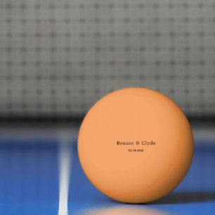 Balle De Ping Pong Noms personnalisés élégants et date orange