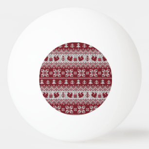 Balle De Ping Pong Nuit, Noël, écureuils, motif vintage.