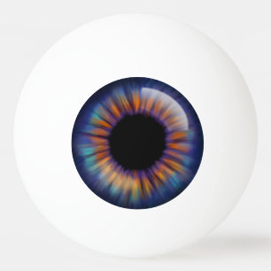 Balle De Ping Pong Oeil d'iris jaune orange bleu foncé