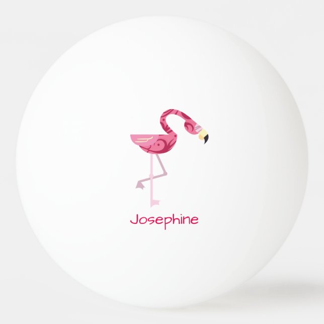 Balle De Ping Pong Oiseau de Flamant rose rose personnalisé (Devant)