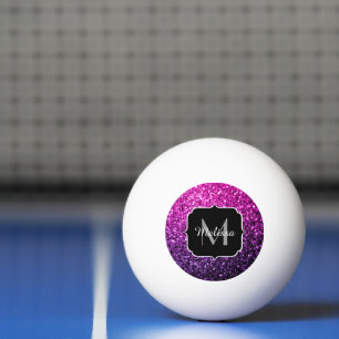 Balle De Ping Pong Ombre rose violet faux paillettes scintillent Mono