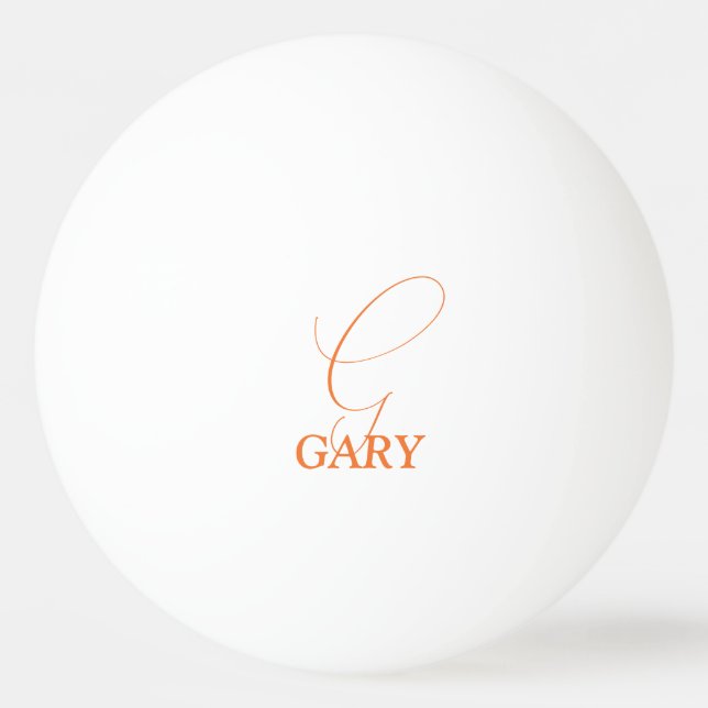 Balle De Ping Pong Orange Monogrammé (Devant)