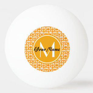 Balle De Ping Pong Orange Owls Custom Monogramme