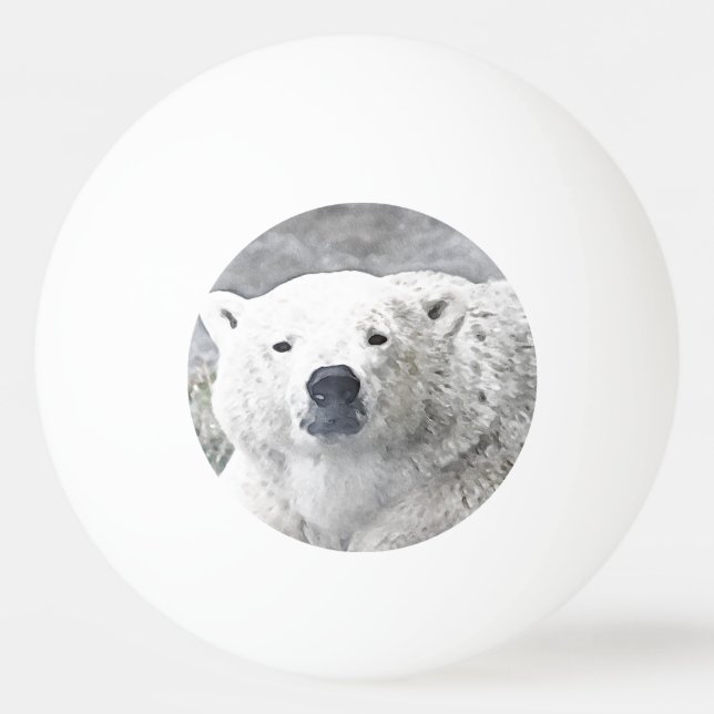 Balle De Ping Pong Ours polaire aquarelle (Devant)