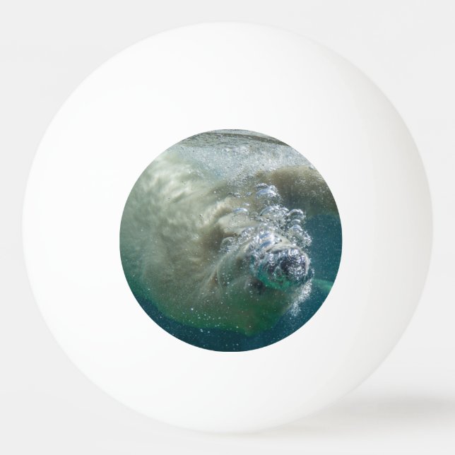 Balle De Ping Pong Ours polaire sous l'eau (Devant)
