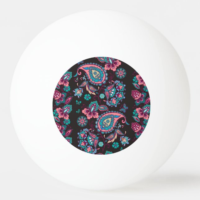 Balle De Ping Pong Paisley Stripe : Noir Décoratif Sans Seamless (Devant)