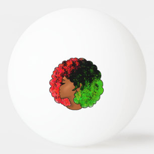 Balle De Ping Pong Pan Africaine noire femme rouge vert orgueil afro