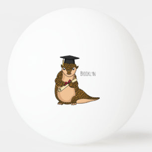 Balle De Ping Pong Pangolin mignon diplômé dessin animé
