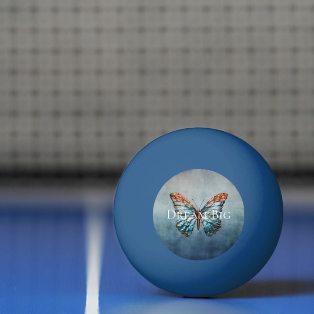Balle De Ping Pong Papillon à texture gris bleu (Filet)
