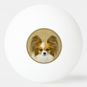 Balle De Ping Pong Papillon (Hound Tri) Peinture - Art Chien original