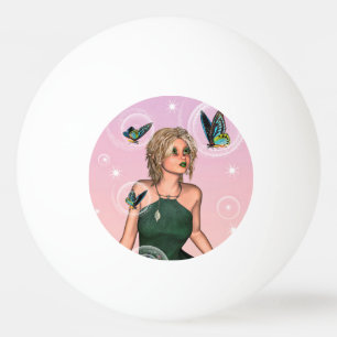 Balle De Ping Pong Papillon scintillant Fée Fantaisie Art