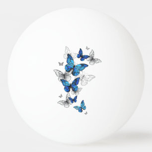 Balle De Ping Pong Papillons volants bleus Morpho