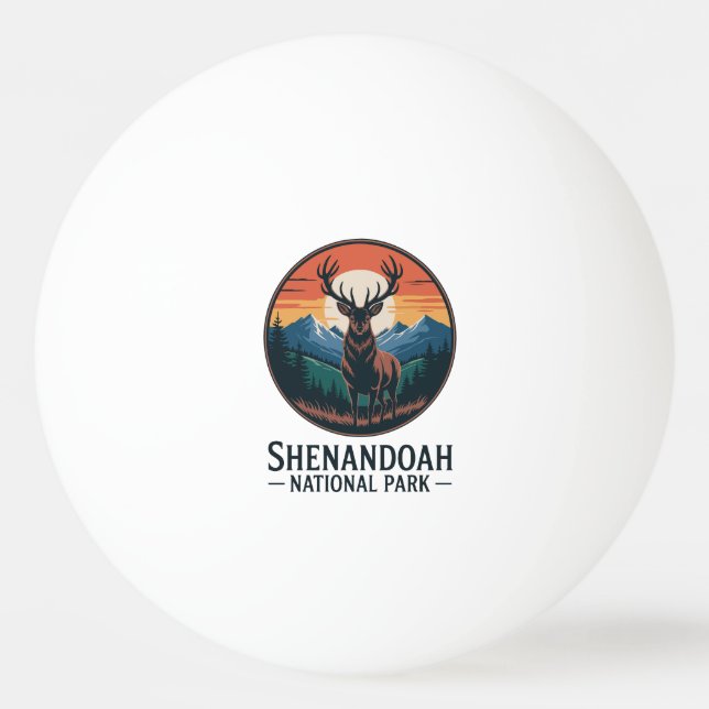 Balle De Ping Pong Parc national de Shenandoah Deer Emblem (Devant)