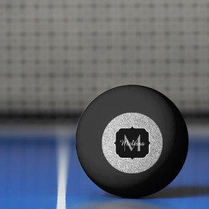 Balle De Ping Pong Parties scintillant gris argent scintille Monogram