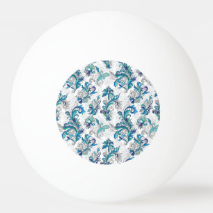 Balle De Ping Pong Pastel Floral Doodle Motif Vintage.