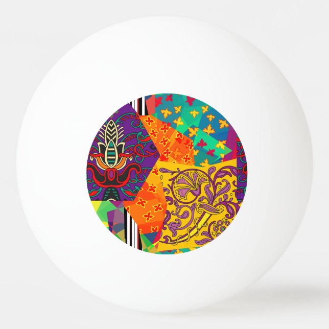 Balle De Ping Pong Patchwork indien turc festier Mandala (Devant)