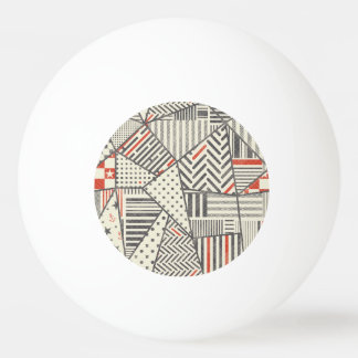 Balle De Ping Pong Patchwork rétro : Conception géométrique Abstraite