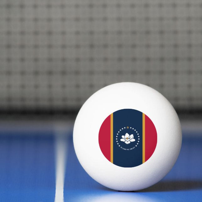 Balle De Ping Pong Patriotic ping pong ball with Flag of Mississippi (Filet)
