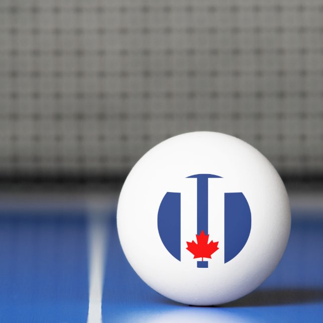 Balle De Ping Pong Patriotic ping pong ball with Flag of Toronto (Filet)