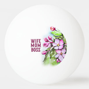 Balle De Ping Pong Patron maman femme, Fleurs roses