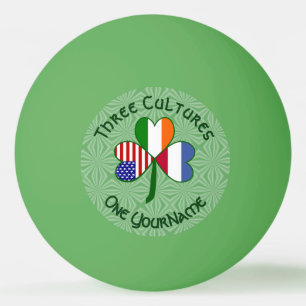 Balle De Ping Pong Pays-Bas Irlande États-Unis Trèfle Drapeau Personn