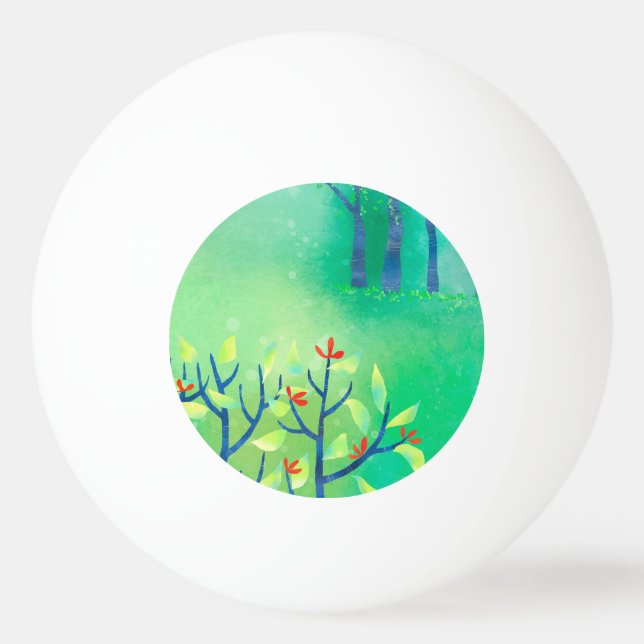Balle De Ping Pong Paysage Abstrait vert moderne (Dos)