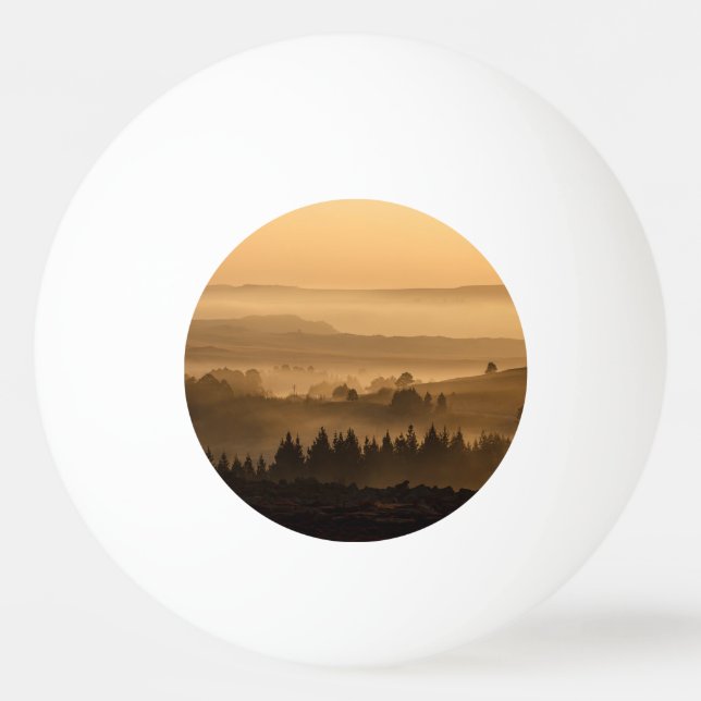 Balle De Ping Pong Paysage de coucher du soleil (Devant)