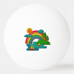 Balle De Ping Pong Paysage de voyage en bateau sous les nuages de sol
