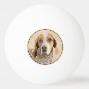 Balle De Ping Pong Peinture américaine anglaise sur pilon - Chien Art