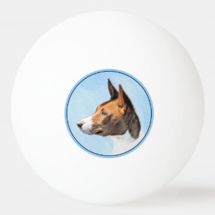 Balle De Ping Pong Peinture Basenji - Belle Art Original