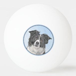 Balle De Ping Pong Peinture Collie Bordure - Joli art original chien