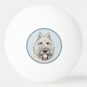 Balle De Ping Pong Peinture de Bouvier des Flandres - Art original de