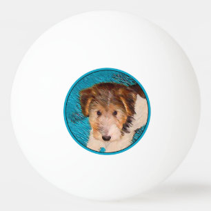 Balle De Ping Pong Peinture de chiot Terrier Fox - Art de chien origi