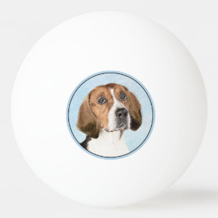 Balle De Ping Pong Peinture Foxhound en anglais - Joli art original c