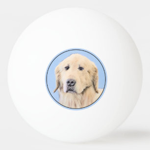Balle De Ping Pong Peinture Golden Retriever - Joli art original chie