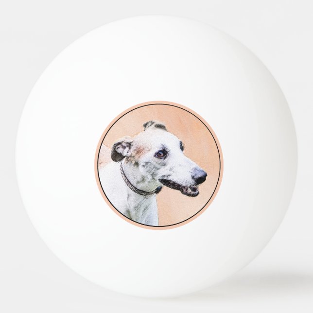 Balle De Ping Pong Peinture Greyhound - Cute Original Chien Art (Devant)
