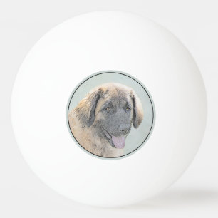 Balle De Ping Pong Peinture Leonberger - Joli art original chien