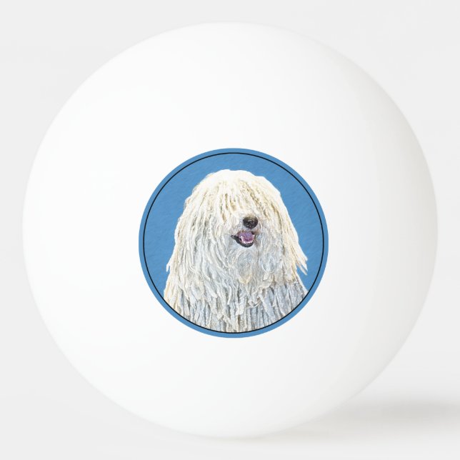 Balle De Ping Pong Peinture Puli - Cute Original Chien Art (Devant)