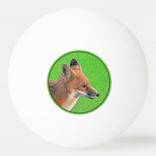 Balle De Ping Pong Peinture Red Fox - Art original de la faune