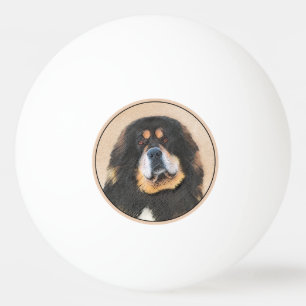 Balle De Ping Pong Peinture Tibétaine Mastiff - Joli art original chi
