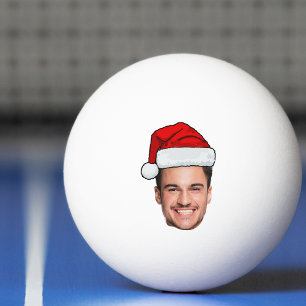 Balle De Ping Pong Père Noël Chapeau de Noël Photo de Visage Personna