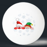 Balle De Ping Pong Père Noël et Elf Cute et drôle Caractères Pékin<br><div class="desc">Les personnages de Père Noël et Elf Cartoon,  mignons et amusants,  regardent derrière un panneau. Illustration vectorielle originale Copyright BluedarkArt TheChameleonArt.</div>