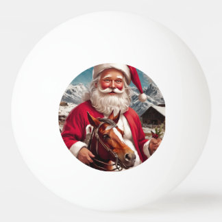 Balle De Ping Pong Père Noël et son cheval des Rocheuses
