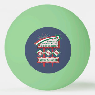 Balle De Ping Pong Père Noël's Retro Marquee - Ho Ho Ho Joyeux et lum