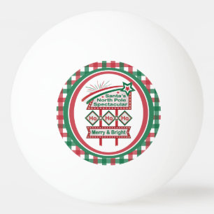 Balle De Ping Pong Père Noël's Retro Marquee - Ho Ho Ho Joyeux et lum